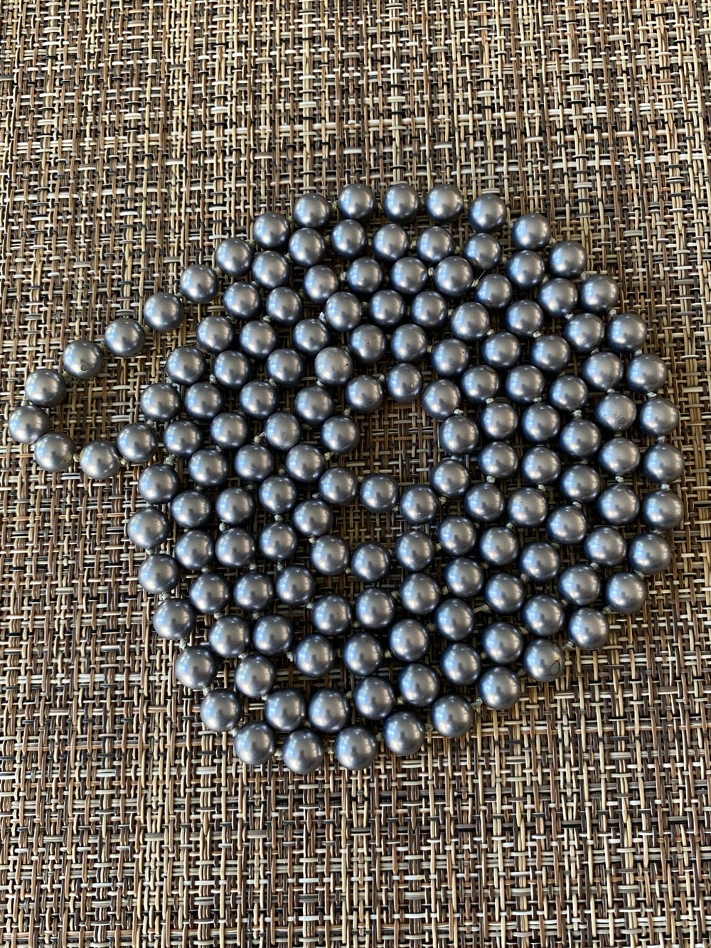 Extra Long Faux Gray Pearl strand